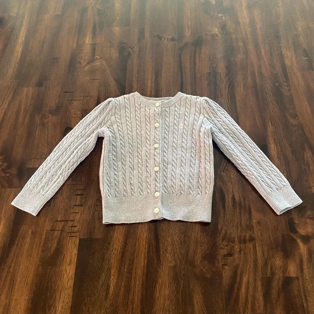 Ralph Lauren Classic Gray Cable Knit Sweater